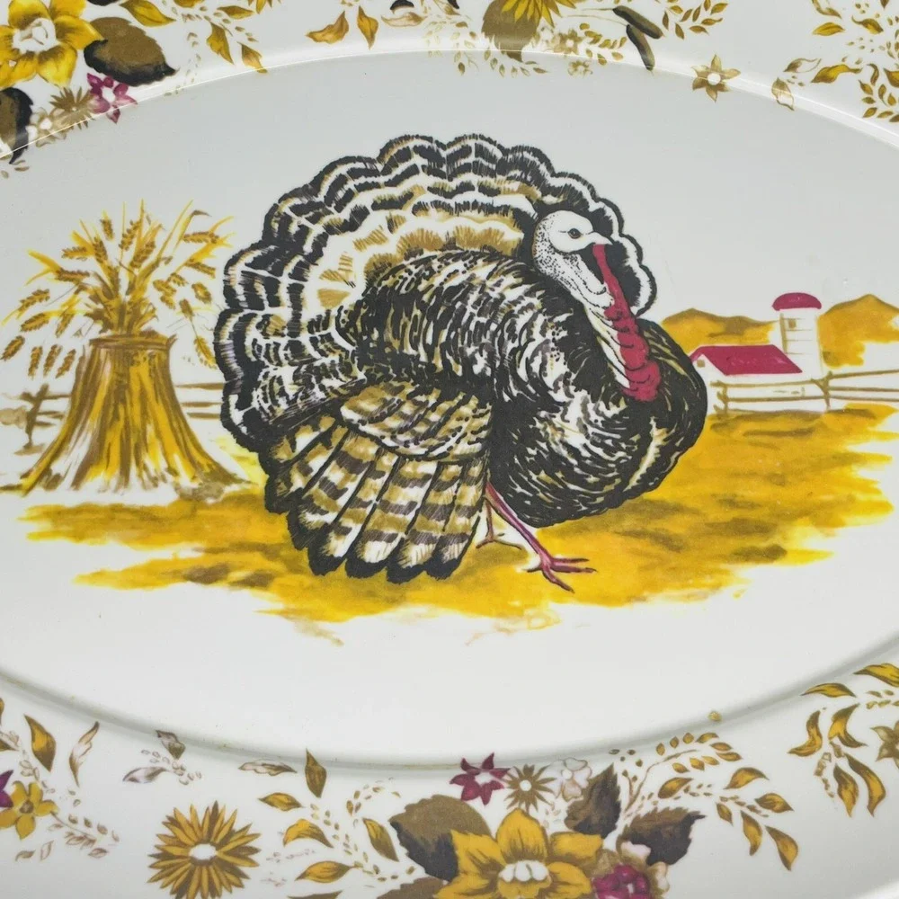 Vintage Apollo Ware Melmac By‎ Alexander Barna Turkey Day Thanksgiving Platter